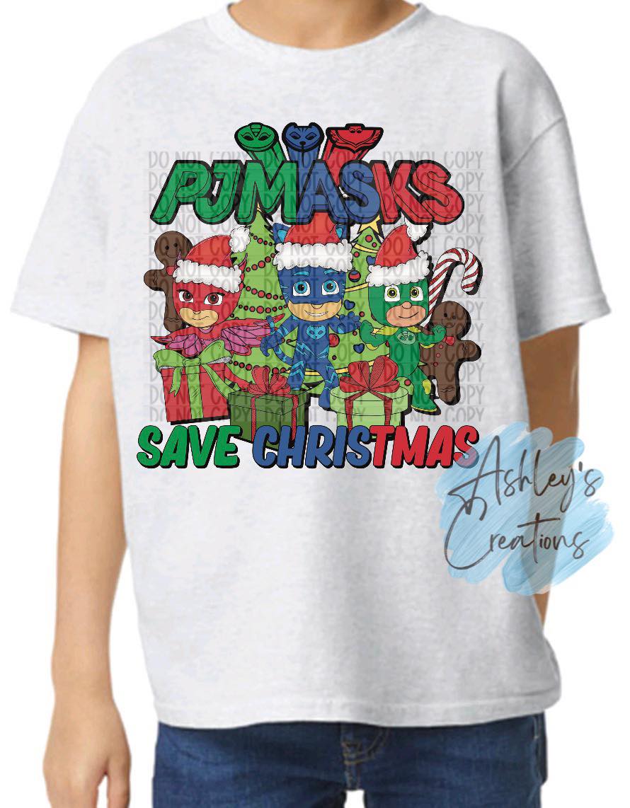 PJ MASKS SAVE CHRISTMAS SHIRT