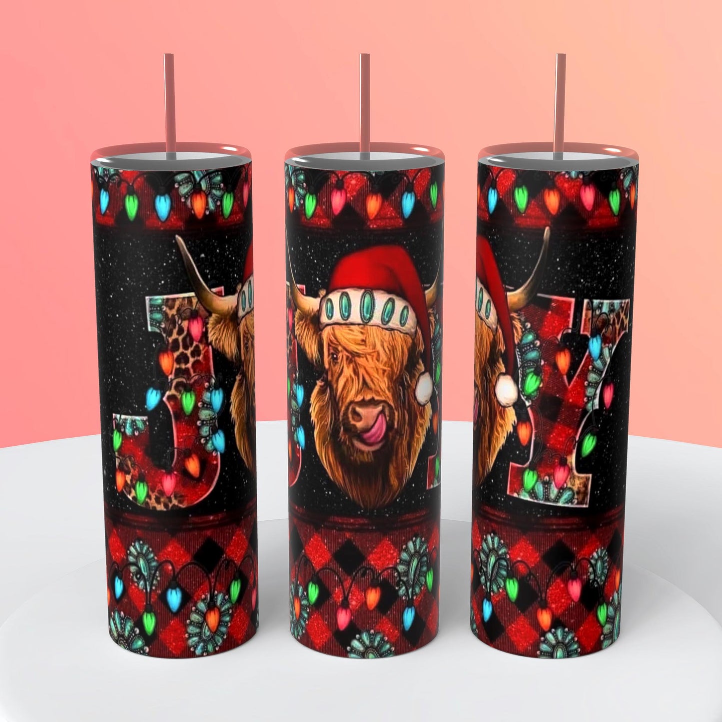 HIGHLAND COW JOY TUMBLER