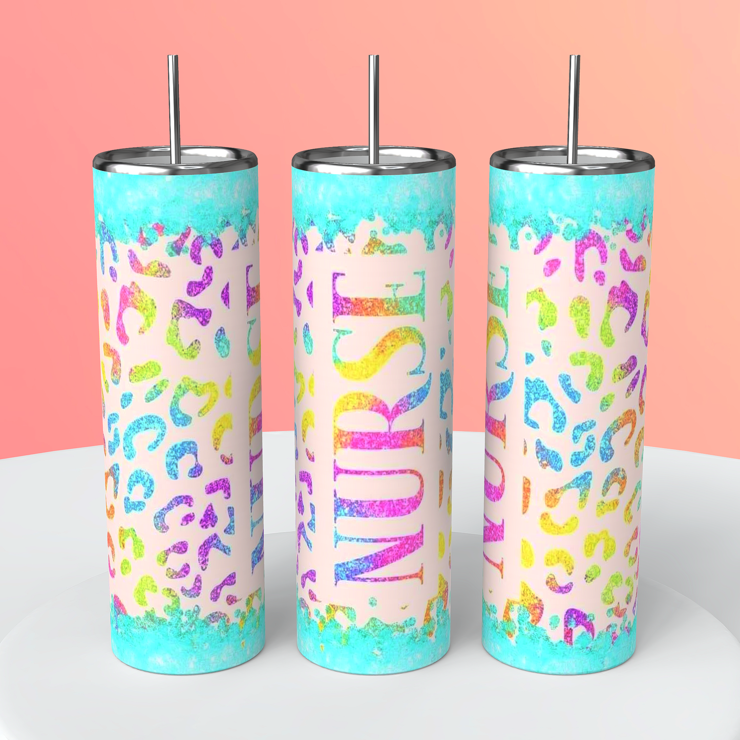 Leopard Print Nurse Tumbler