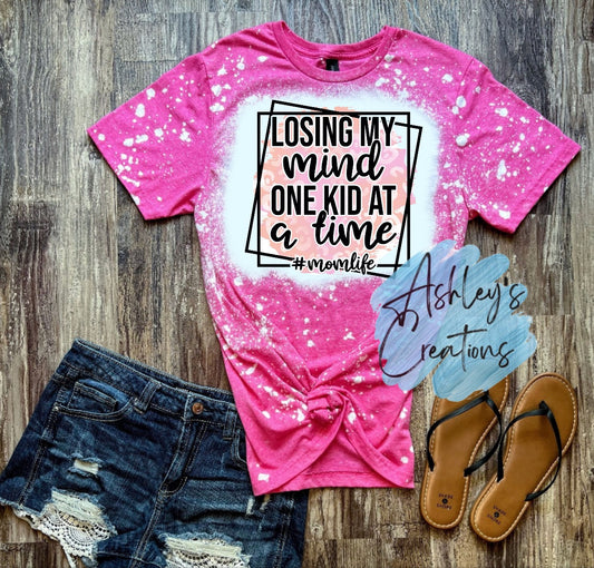 Losing my mind one kid at a time shirt