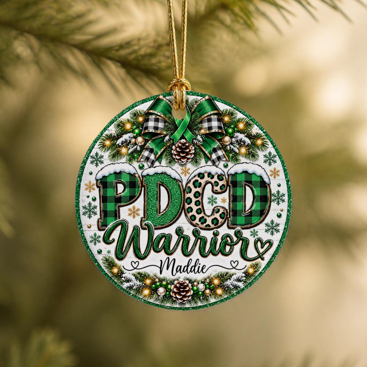 PDCD Warrior Ornament- Personalized